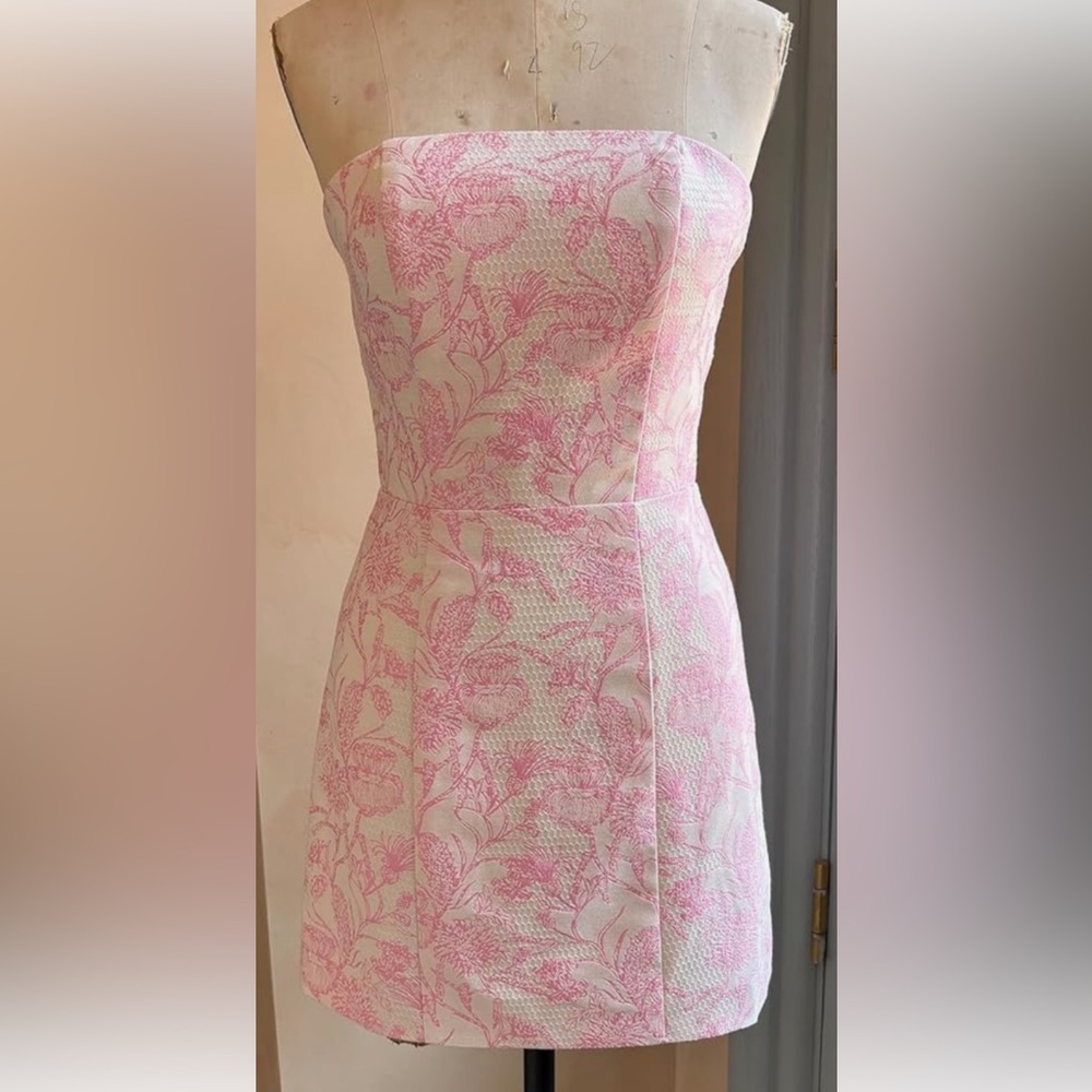 Pink Floral Mini Dress Homecoming Prom Dress